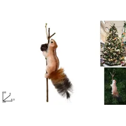 Ekorre med hängande gren 30 cm