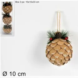 Pomme de pin suspendue avec des baies cm 10 pièces 3