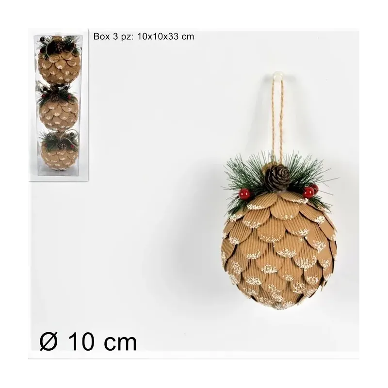 Pinha suspensa com bagas cm 10 peças 3