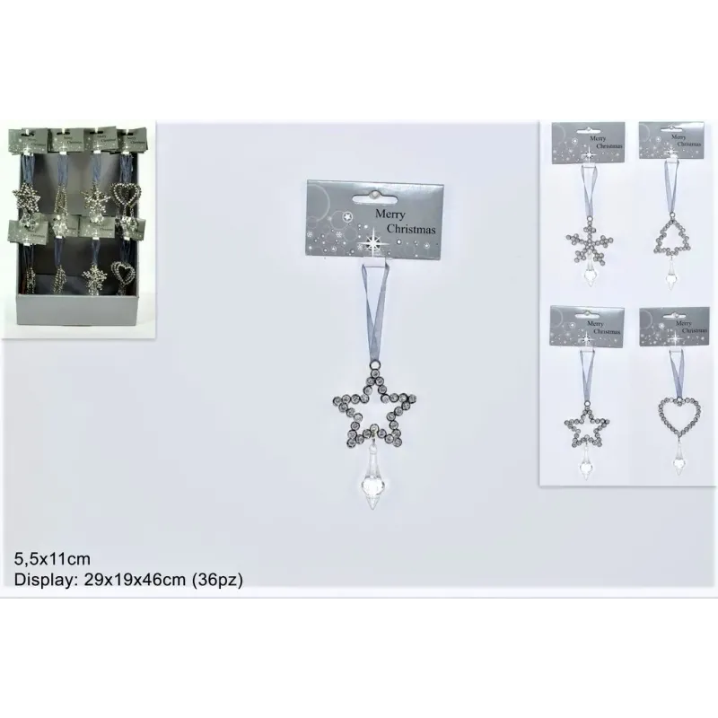 Hängedekoration mit Strasssteinen 11 cm