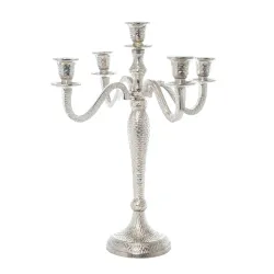 Candelabro de 4 brazos color plata