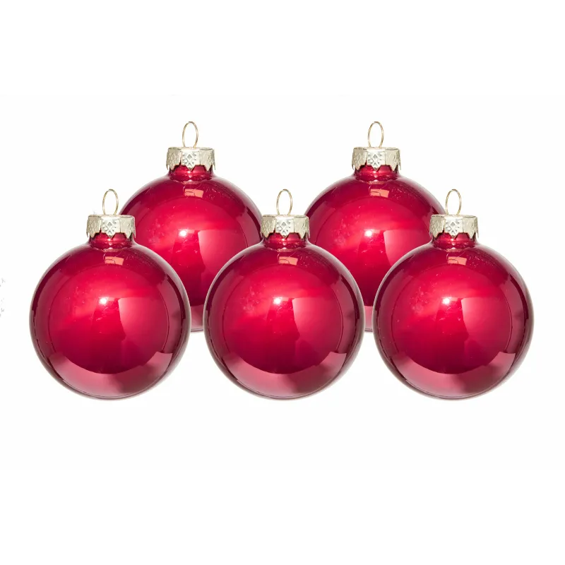 Palline Natale in vetro mm 60 pz.36  Rosa salmone