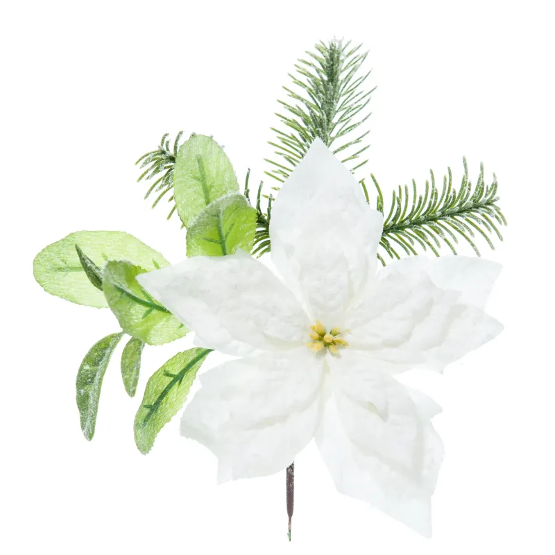 Kies Poinsettia en Snowy Pine