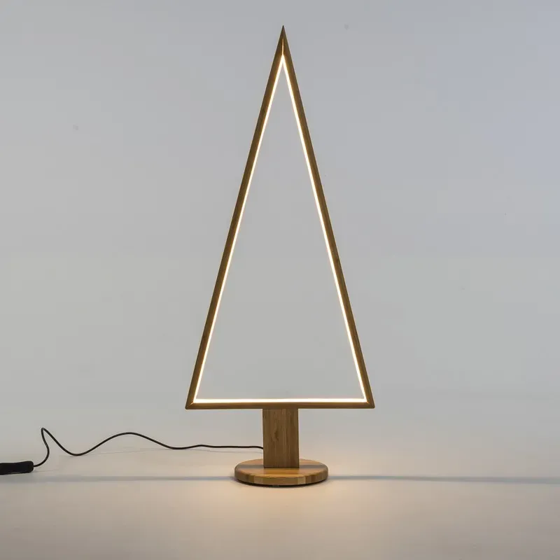 Houten boom vaste warme lichten