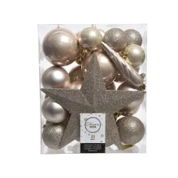 Boules incassables mm. 40 et 80. 33 pièces avec embout de différentes couleurs