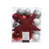 Palline infrangibili mm. 40 e 80. 33 pezzi con puntale in vari colori