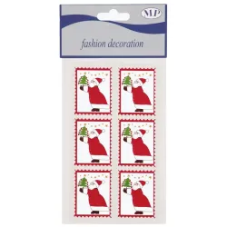 Santa Decor W/Tree 6 stuks