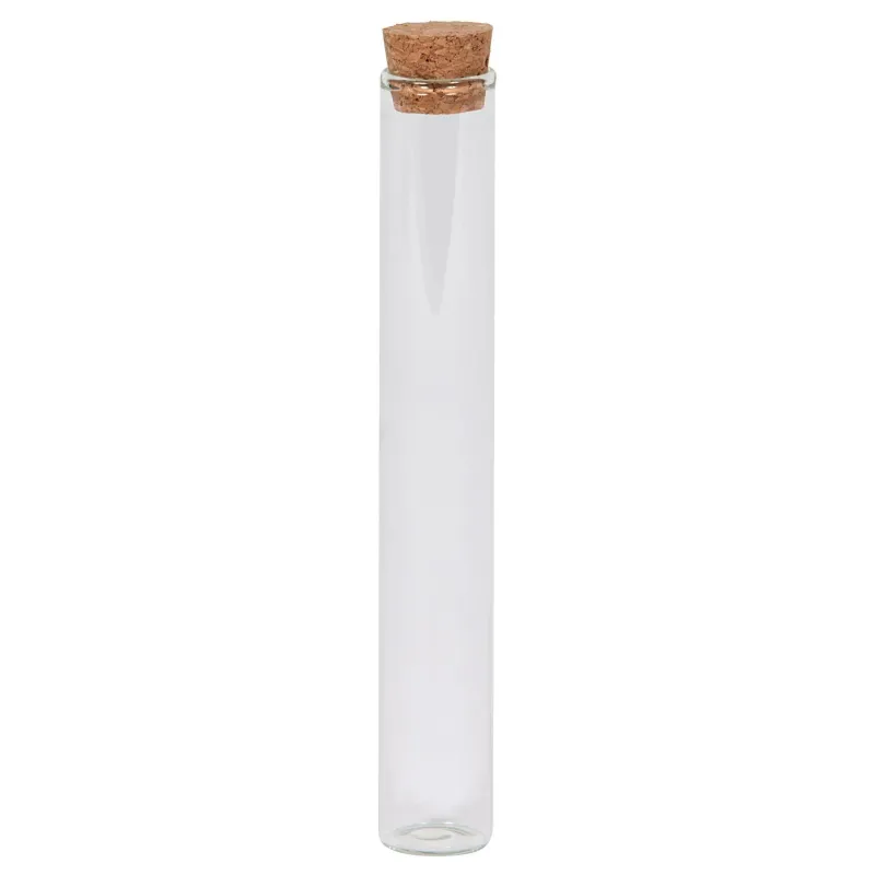 Transparent Vial with Cork Stopper cm 10 x 2,5