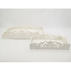 Bandeja de madera blanca