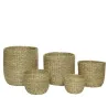 Set de 5 cestas de paja natural