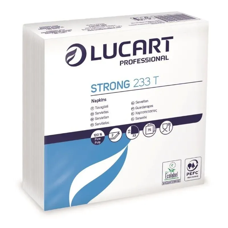 36 Pacotes de 75 Guardanapos Duplos Lucart Strong