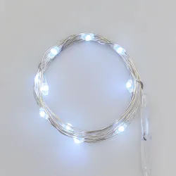 Luzes Internas 20 Miniled 2Mt Branco ou Multicolor Cabo Prateado