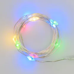 Indoor Lights 20 Miniled 2Mt White or Multicolor Silver Cable