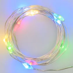 Indoor Lights 20 Miniled 2Mt White or Multicolor Silver Cable