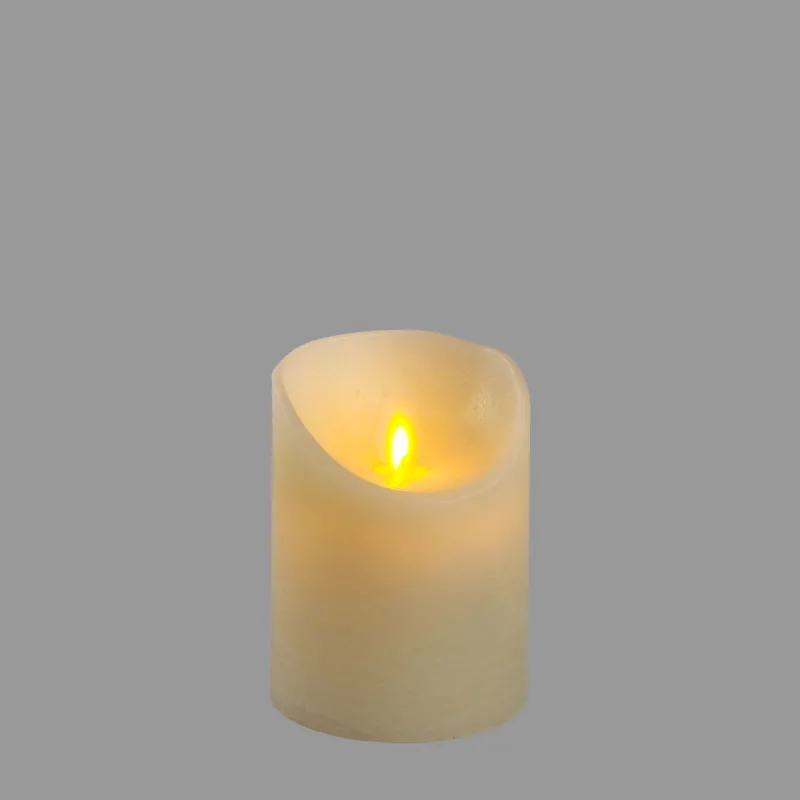 Ivory Candle Rough Light Warm White D7.5cm