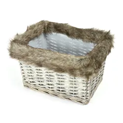 Cesta rectangular con asas y piel | ChartaRè