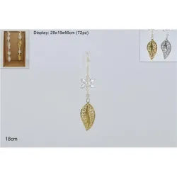 12 feuilles suspendues en or et argent