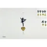 12 Velvet Ballerinas with Various Colors Decoration