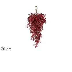 Ramo di Bacche Rosse Innevate 70Cm | ChartaRè