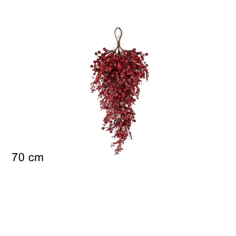 Ramo di Bacche Rosse Innevate 70Cm | ChartaRè