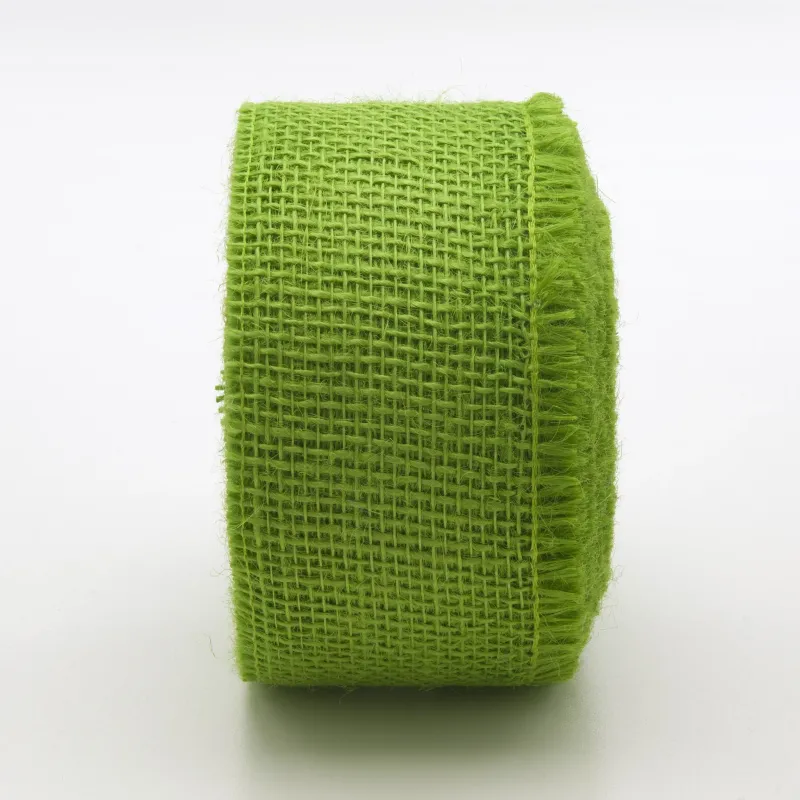 Apple Green Jute Fabric Ribbon