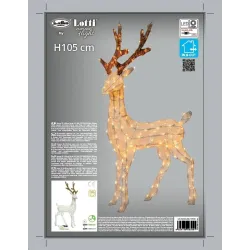 3D Reindeer H 105 Cm with 200 Leds | ChartaRè