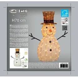 70 Cm High 3D Snowman with 160 Leds | ChartaRè