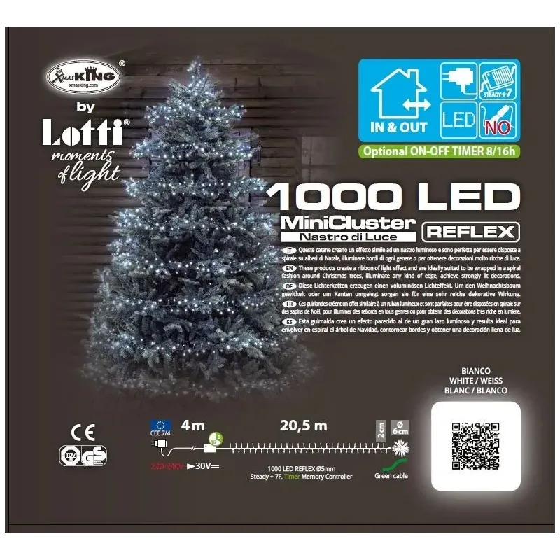 Cable Festone 1000 MiniLED 21mt Blanco o Verde Multicolor | ChartaRè