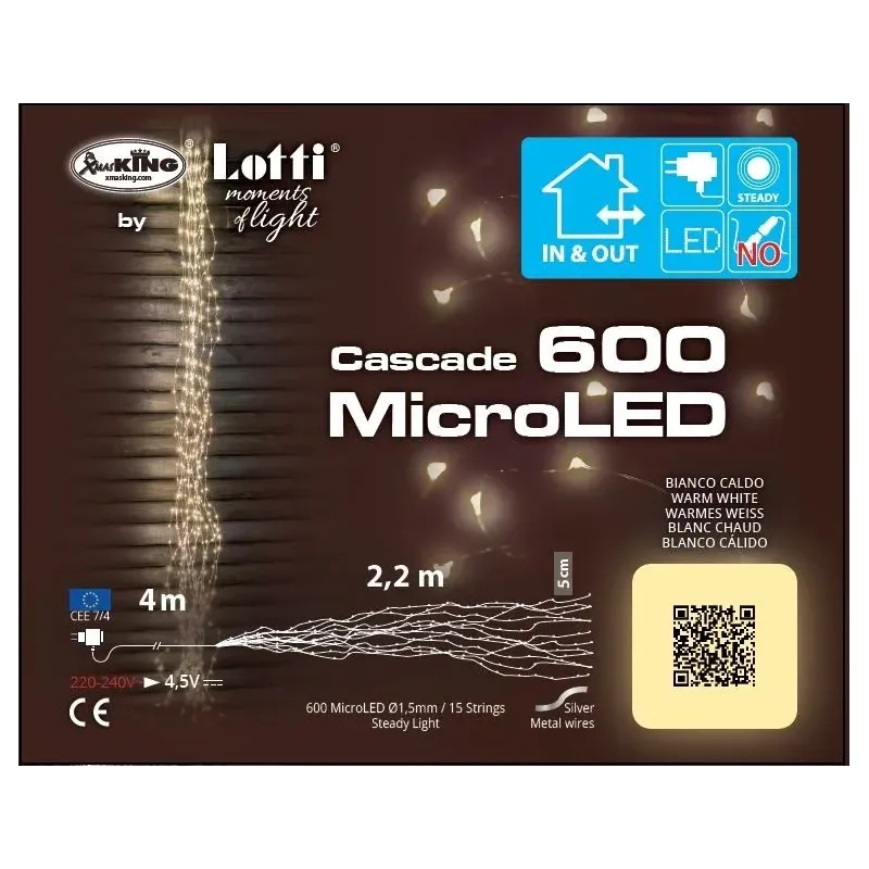 Luci Cascata Led 300metal Calda 1,2 Mt | ChartaRè