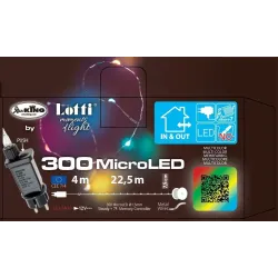 Światła 300 22mt Metalowe Białe lub Wielokolorowe