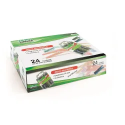 Prendedores de roupa coloridos Lebez de 35 mm em embalagem de 20 peças.