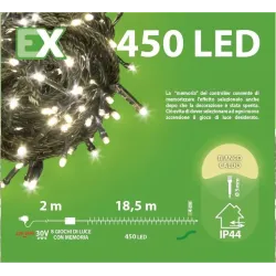 Mini-verlichting 450 LED's 20mt witte of veelkleurige groene kabel