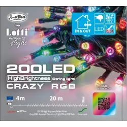 Festoon 200 LED 20mt Colored