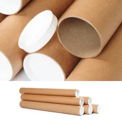 Tubos postais grossos com tampas plásticas