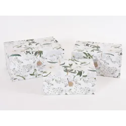 Square Floral Box Button Closure Various Sizes