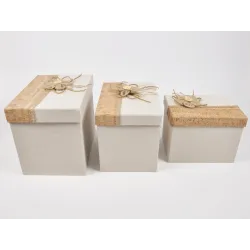 Vierkante dozen met kurk en bloemen | ChartaRè