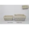 2 paniers rectangulaires en osier doublés de coton | ChartaRè