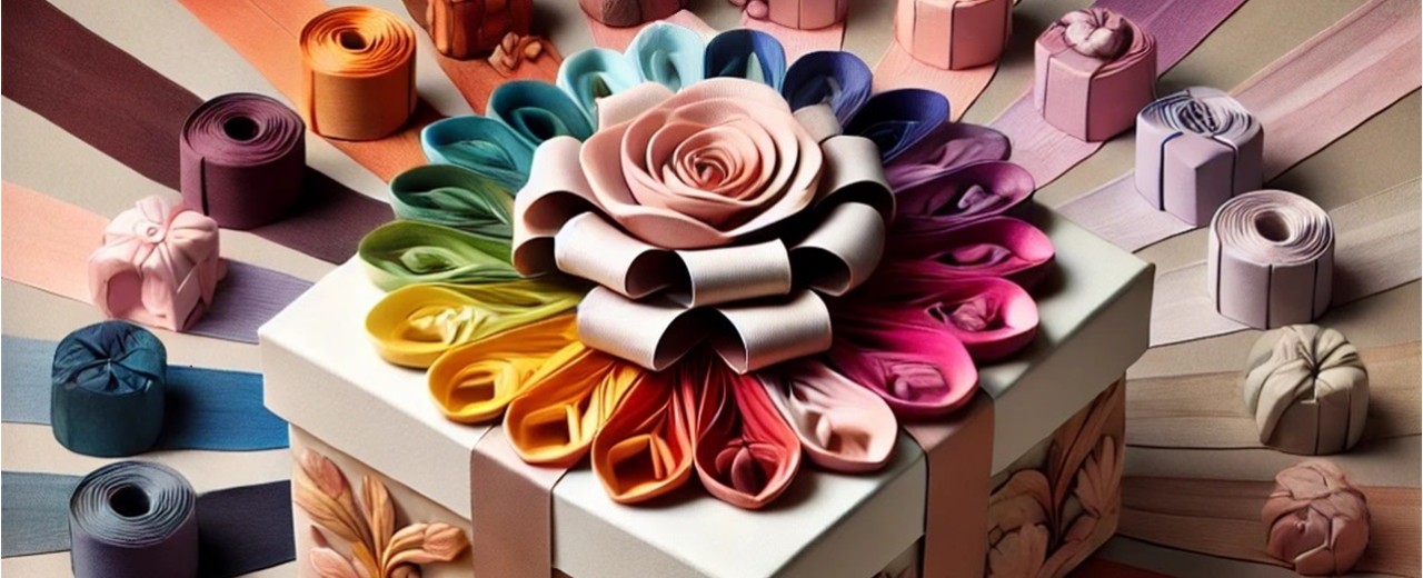 Harmonia de cores na caixa de presente