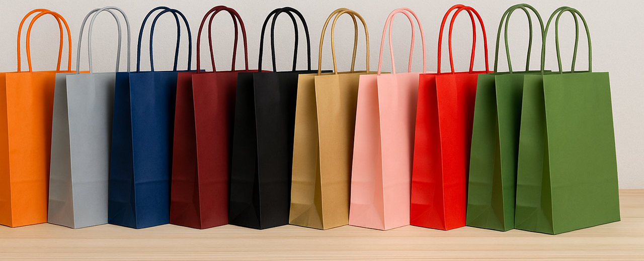 Comprador de papel colorido com cordão: o encantamento das embalagens para lojas e eventos elegantes